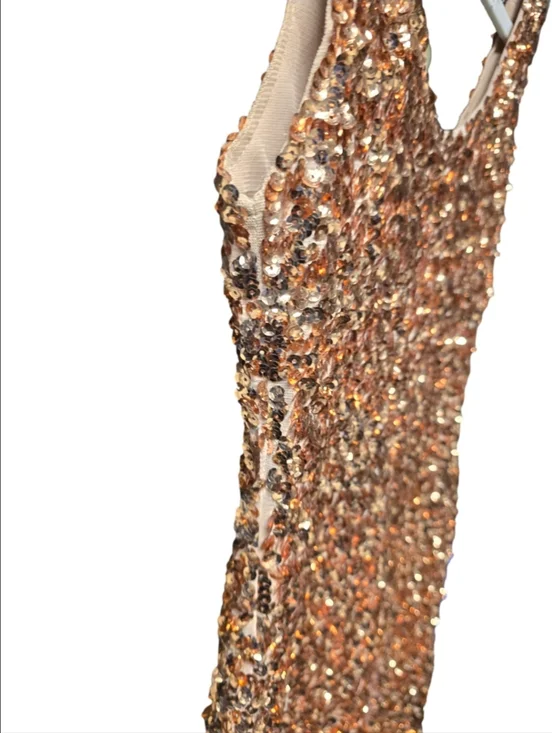 Tea n Rose Rose Gold Sequin Mini Dress Sz. M - Picture 7 of 7